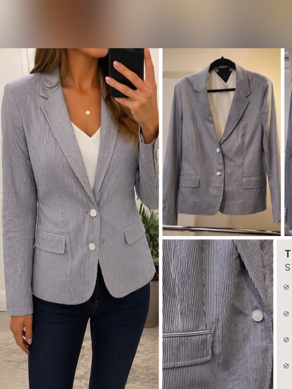 Tommy Hilfiger Tailored Stripe Blazer – Like New.